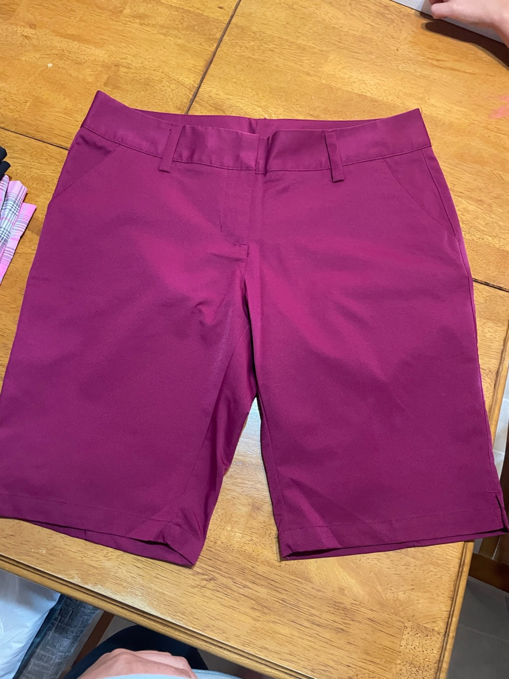 adidas Women's Dark Magenta Stretch Bermuda Golf Shorts